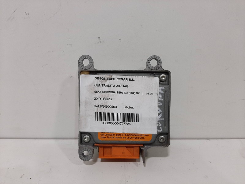 Recambio de centralita airbag para seat cordoba berlina (6k2) sx referencia OEM IAM 6N0909603 5WK4137 