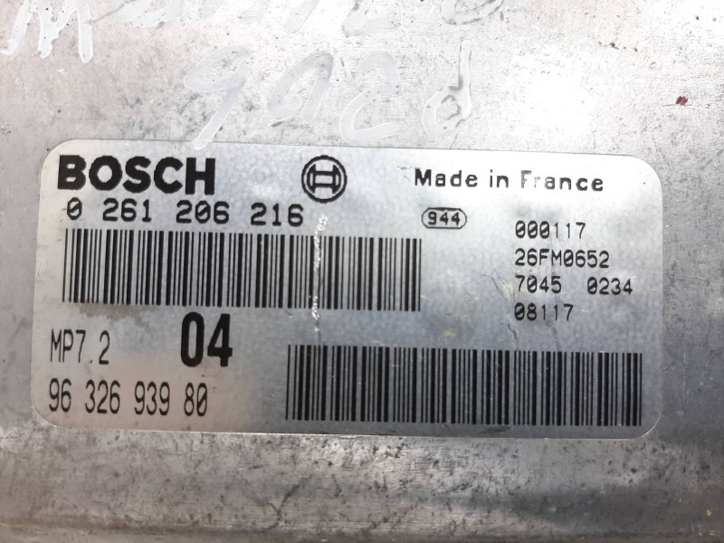 Recambio de centralita motor uce para peugeot 206 berlina xs referencia OEM IAM 0261206216 9632693980 