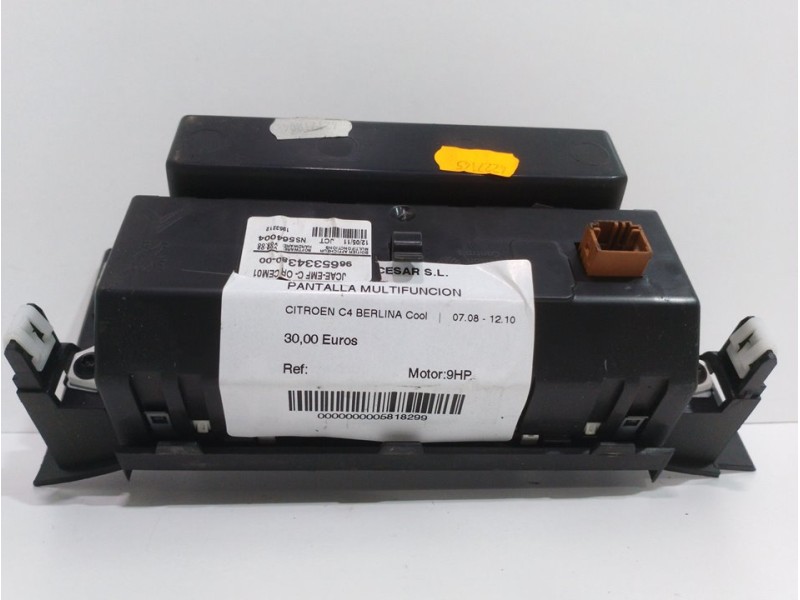 Recambio de pantalla multifuncion para citroën c4 berlina cool referencia OEM IAM 9665334380  