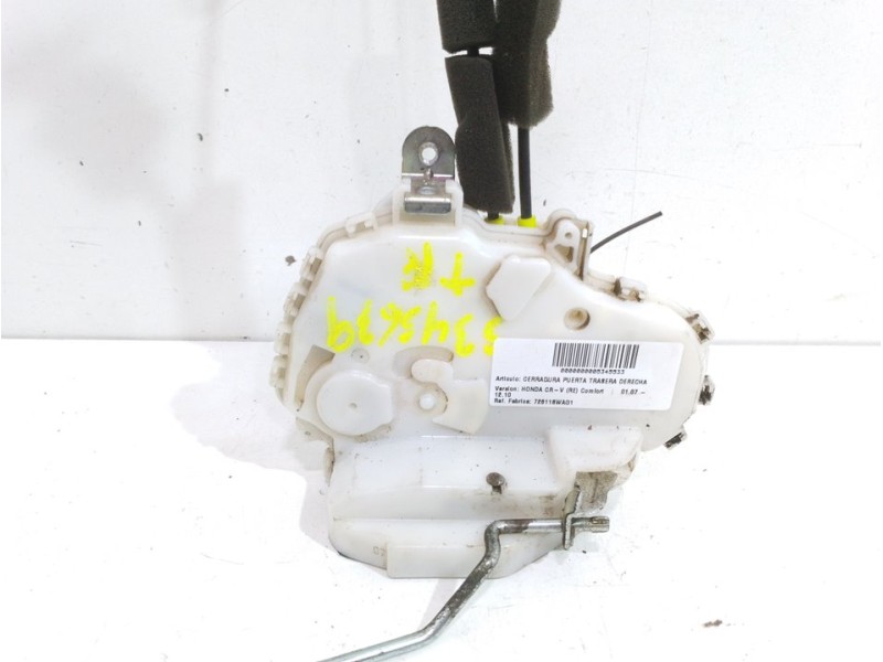 Recambio de cerradura puerta trasera derecha para honda cr-v (re) comfort referencia OEM IAM 72611SWAG1  