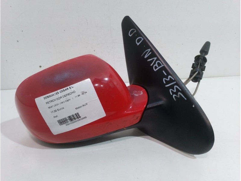Recambio de retrovisor derecho para seat leon (1m1) signo referencia OEM IAM  ROJO MANUAL