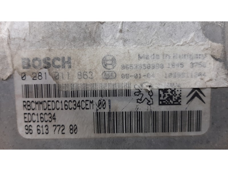 Recambio de centralita motor uce para citroën c4 berlina collection referencia OEM IAM 0281011863 9661377280 