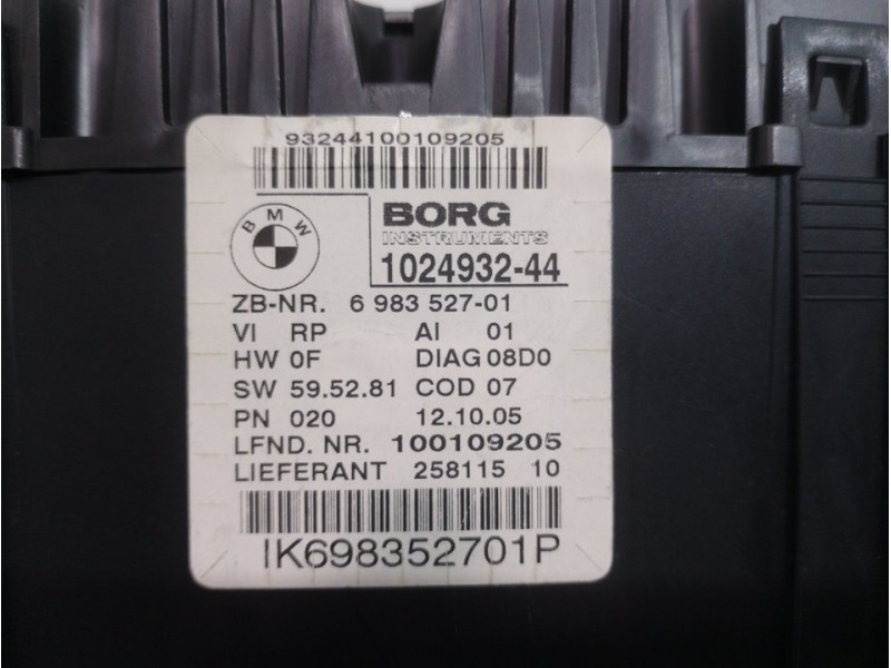 Recambio de cuadro instrumentos para bmw serie 1 berlina (e81/e87) 116i referencia OEM IAM 102493244 IK698352701P 