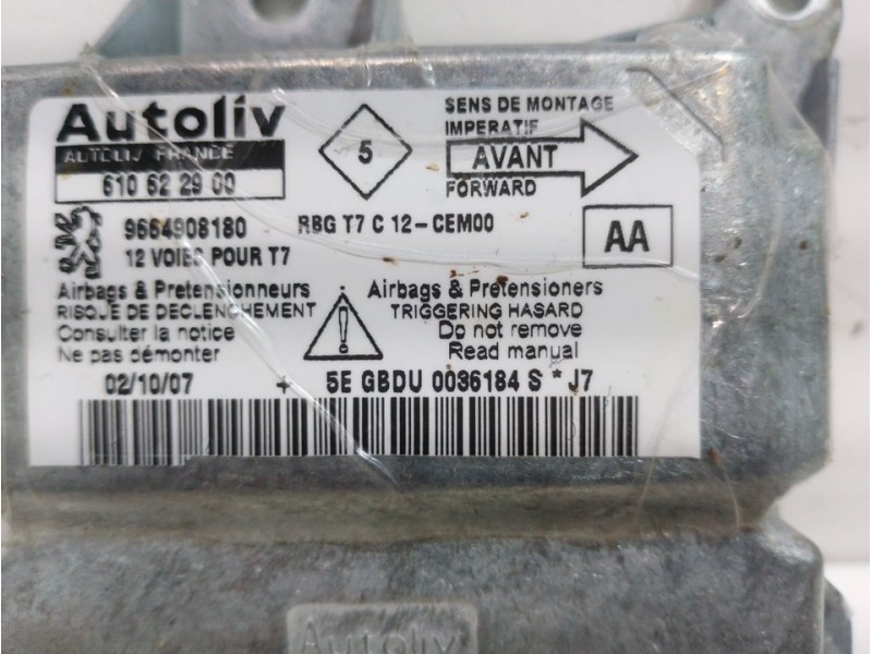 Recambio de centralita airbag para peugeot 308 confort referencia OEM IAM 9664908180 610622900 