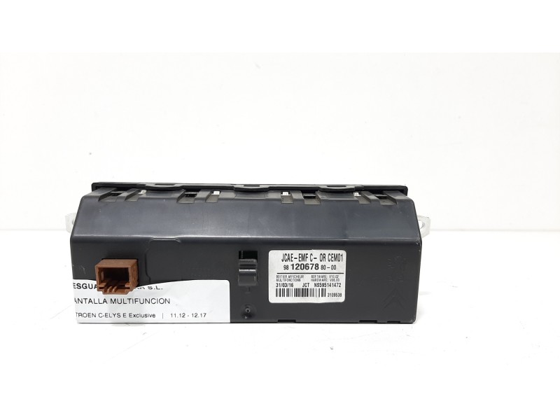 Recambio de pantalla multifuncion para citroën c-elysée exclusive referencia OEM IAM 9812067880  