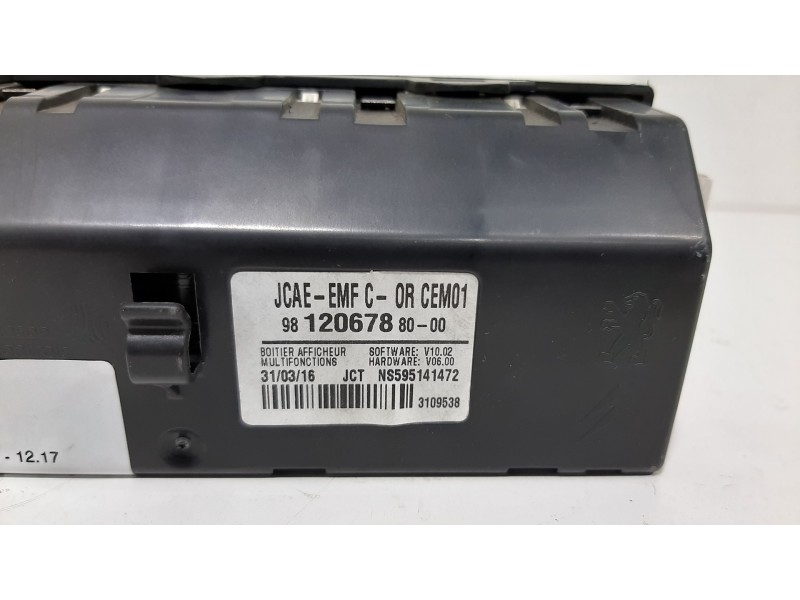 Recambio de pantalla multifuncion para citroën c-elysée exclusive referencia OEM IAM 9812067880  