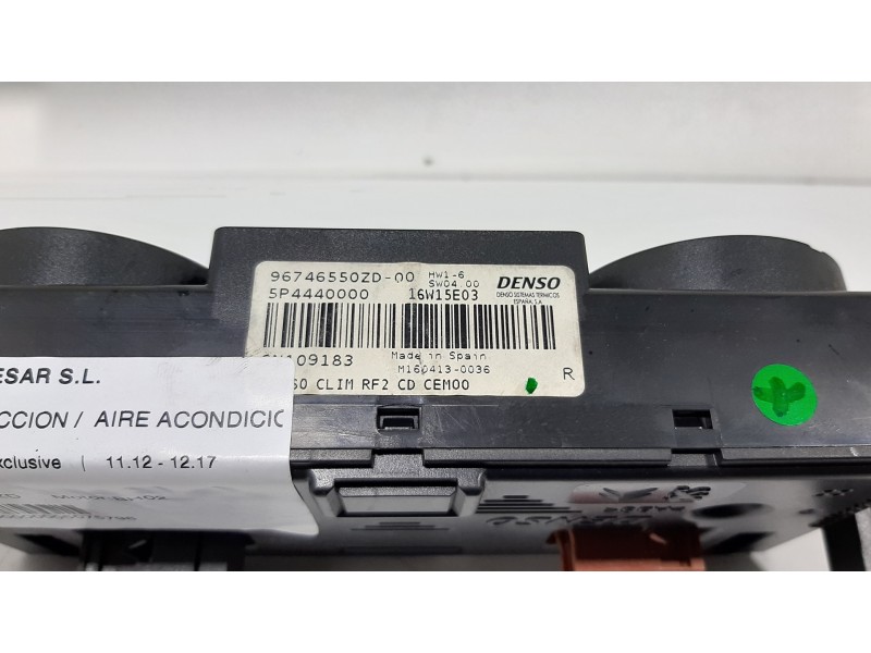 Recambio de mando calefaccion / aire acondicionado para citroën c-elysée exclusive referencia OEM IAM 96746550ZD  