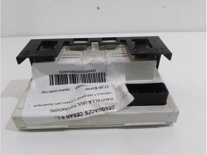 Recambio de pantalla multifuncion para renault megane ii familiar dynamique referencia OEM IAM 8200350498A  