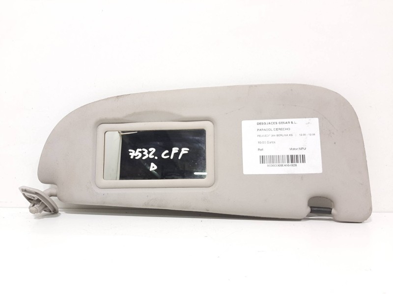 Recambio de parasol derecho para peugeot 206 berlina xs referencia OEM IAM   