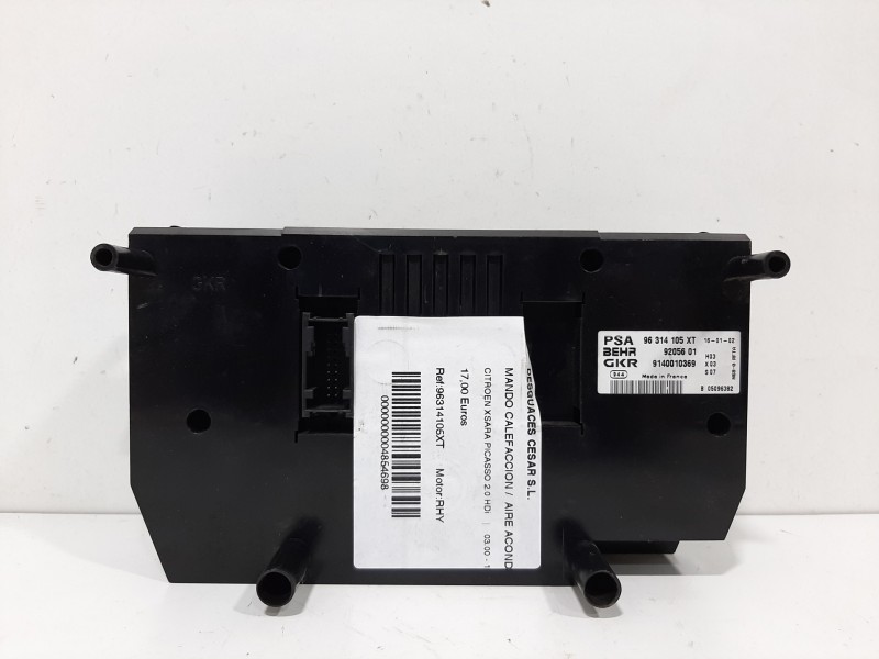 Recambio de mando calefaccion / aire acondicionado para citroën xsara picasso 2.0 hdi referencia OEM IAM 96314105XT  