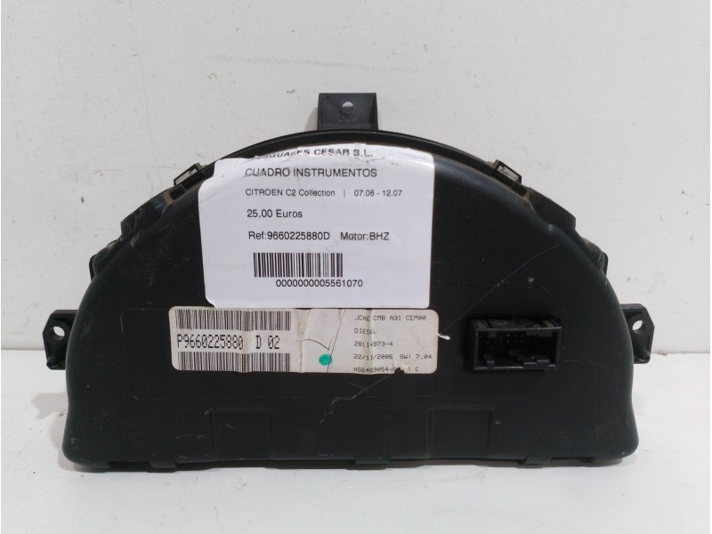 Recambio de cuadro instrumentos para citroën c2 collection referencia OEM IAM 9660225880D  