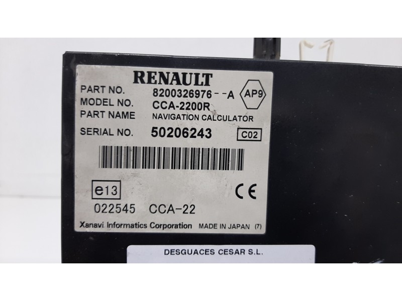 Recambio de sistema navegacion gps para renault megane ii berlina 3p emotion referencia OEM IAM 8200326976A  
