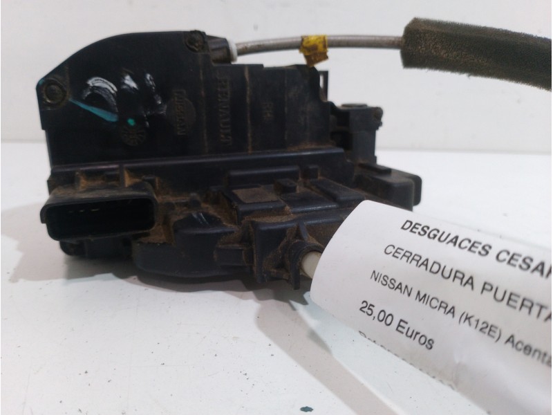 Recambio de cerradura puerta delantera derecha para nissan micra (k12e) acenta referencia OEM IAM 80500AX11A 3 PINES 