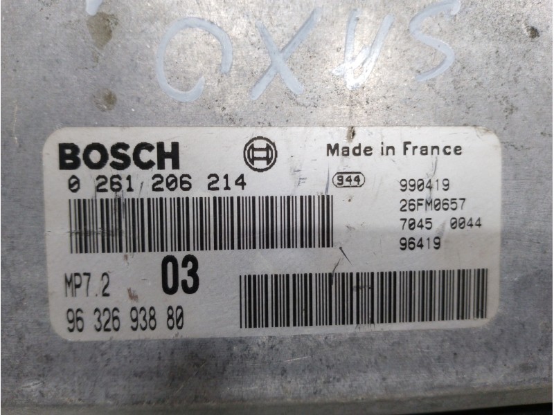 Recambio de centralita motor uce para citroën saxo 1.6 vts referencia OEM IAM 9632693880 0261206214 