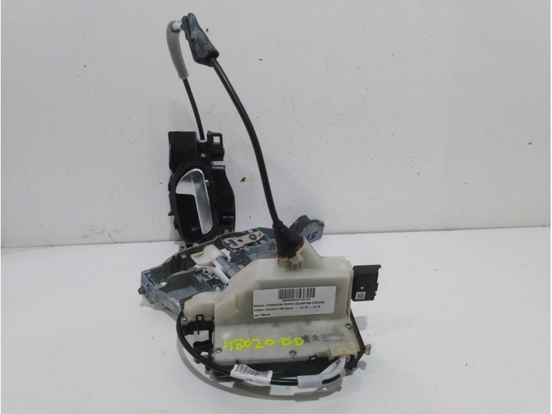 Recambio de cerradura puerta delantera derecha para peugeot 208 allure referencia OEM IAM 9812500780 CONECTOR 5 PINES 