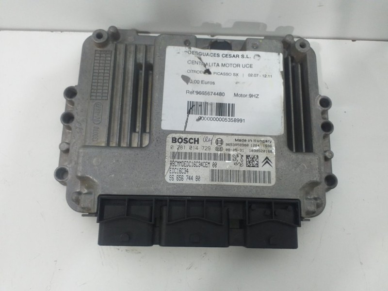 Recambio de centralita motor uce para citroën c4 picasso sx referencia OEM IAM 9665674480 0281014729 