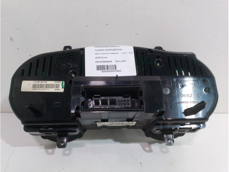 Recambio de cuadro instrumentos para seat altea (5p1) reference referencia OEM IAM 5P0920822E  