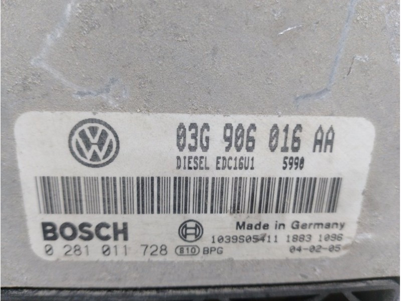 Recambio de centralita motor uce para seat altea (5p1) reference referencia OEM IAM 03G906016AA 0281011728  Recambio de centralita motor uce para seat altea (5p1) reference referencia OEM IAM 03G906016AA 0281011728
