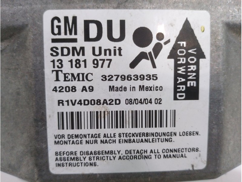 Recambio de centralita airbag para opel astra h berlina 1.7 16v cdti referencia OEM IAM 13181977  
