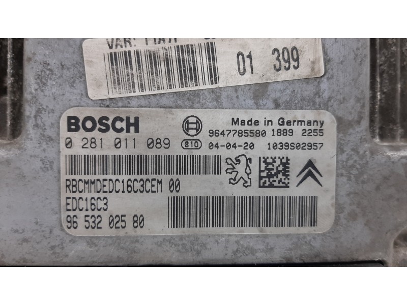 Recambio de centralita motor uce para peugeot 206 berlina x-line referencia OEM IAM 0281011089 9653202580 