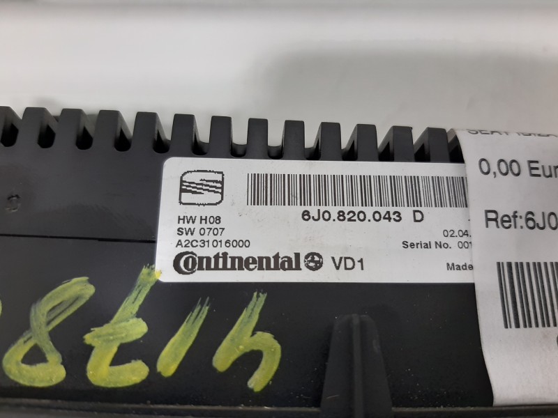 Recambio de mando calefaccion / aire acondicionado para seat ibiza sc (6j1) fr referencia OEM IAM 6J0820043D  