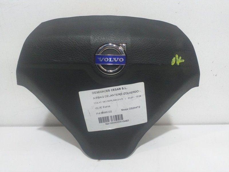 Recambio de airbag delantero izquierdo para volvo s60 berlina 2.4 d referencia OEM IAM 8686222  