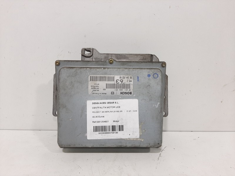 Recambio de centralita motor uce para peugeot 406 berlina (s1/s2) sr referencia OEM IAM 0261204651 9630403380 