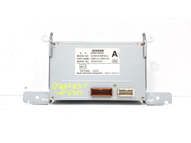 Recambio de pantalla multifuncion para nissan primera berlina (p12) acenta referencia OEM IAM 28090BA000   Recambio de pantalla multifuncion para nissan primera berlina (p12) acenta referencia OEM IAM 28090BA000