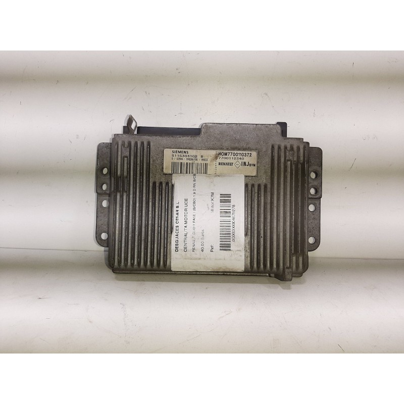 Recambio de centralita motor uce para renault clio ii fase i (b/cbo) 1.9 d rn b/cboa/f referencia OEM IAM   