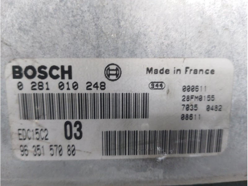 Recambio de centralita motor uce para peugeot 406 berlina (s1/s2) stdt referencia OEM IAM 0281010248 9635157080 