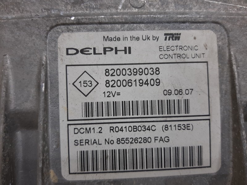 Recambio de centralita motor uce para renault modus authentique referencia OEM IAM 8200399038 8200619409 
