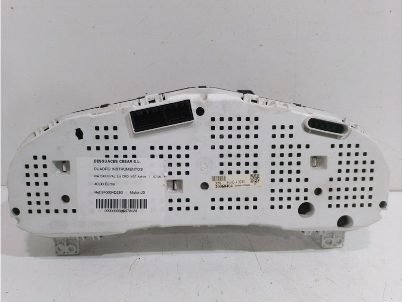 Recambio de cuadro instrumentos para kia carnival 2.9 crdi vgt active referencia OEM IAM 940034D280  