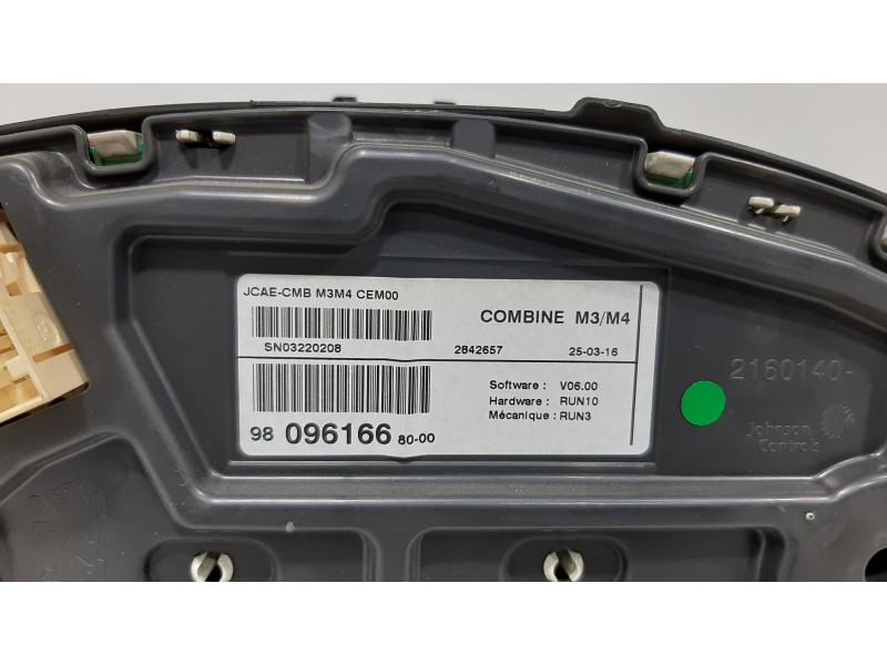 Recambio de cuadro instrumentos para citroën c-elysée exclusive referencia OEM IAM 9809616680 2842657 