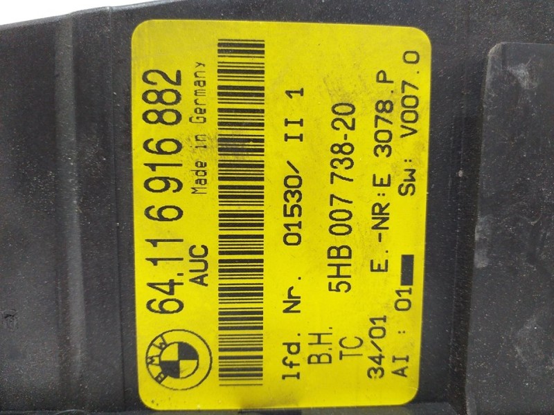 Recambio de mando calefaccion / aire acondicionado para bmw serie 3 berlina (e46) 316i referencia OEM IAM 64116916882  