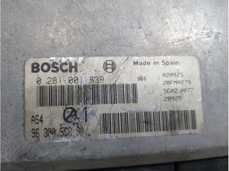 Recambio de centralita motor uce para citroën saxo 1.5 d sx referencia OEM IAM 0281001839  