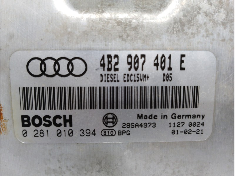Recambio de centralita motor uce para audi a6 berlina (4b2) 2.5 tdi referencia OEM IAM 4B2907401E 0281010394 