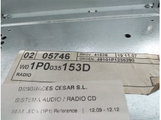 Recambio de sistema audio / radio cd para seat leon (1p1) reference referencia OEM IAM 1P0035153D   2