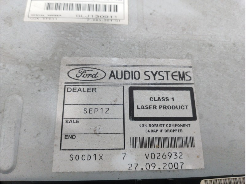 Recambio de sistema audio / radio cd para ford focus berlina (cap) sport referencia OEM IAM 7M5T18C939JE  