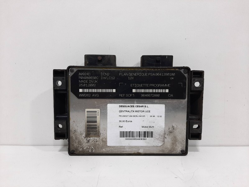 Recambio de centralita motor uce para peugeot 206 berlina xr referencia OEM IAM 9646672880  