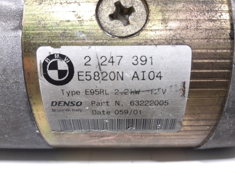 Recambio de motor arranque para bmw serie 3 berlina (e46) 330d referencia OEM IAM 2247391 E5820NAI04 12V