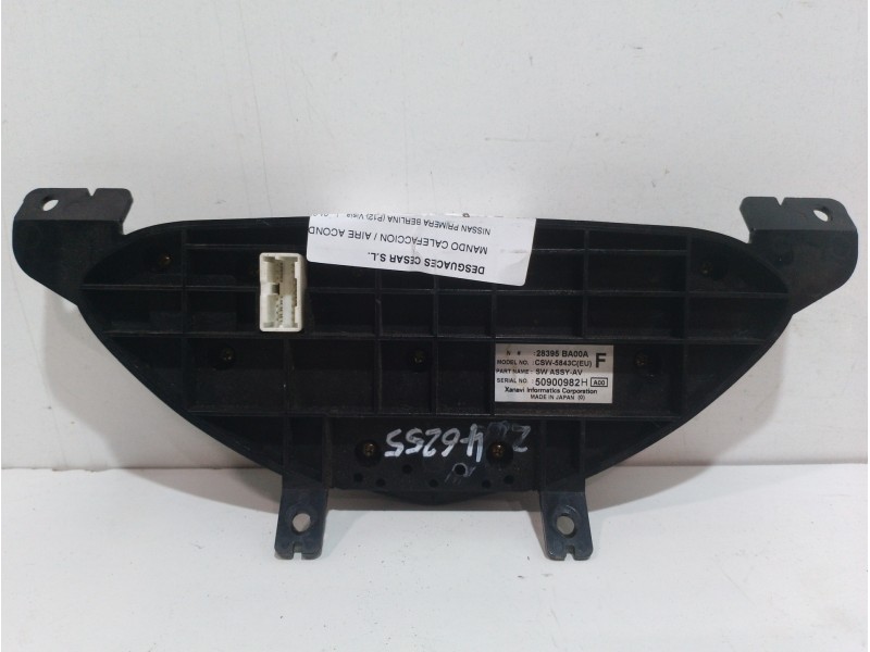 Recambio de mando calefaccion / aire acondicionado para nissan primera berlina (p12) visia referencia OEM IAM 28395BA00A  