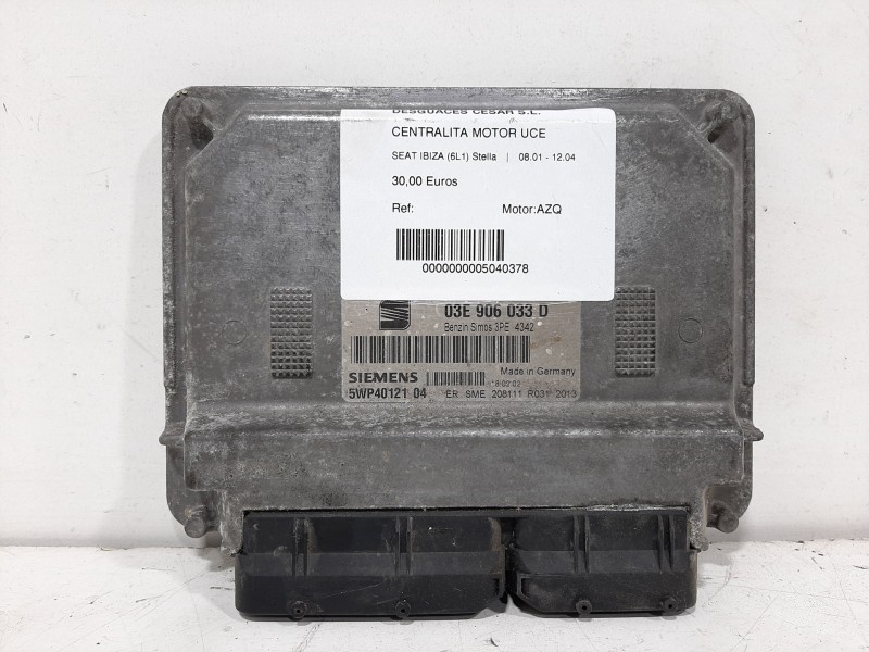 Recambio de centralita motor uce para seat ibiza (6l1) stella referencia OEM IAM  5WP4012104 SIEMENS