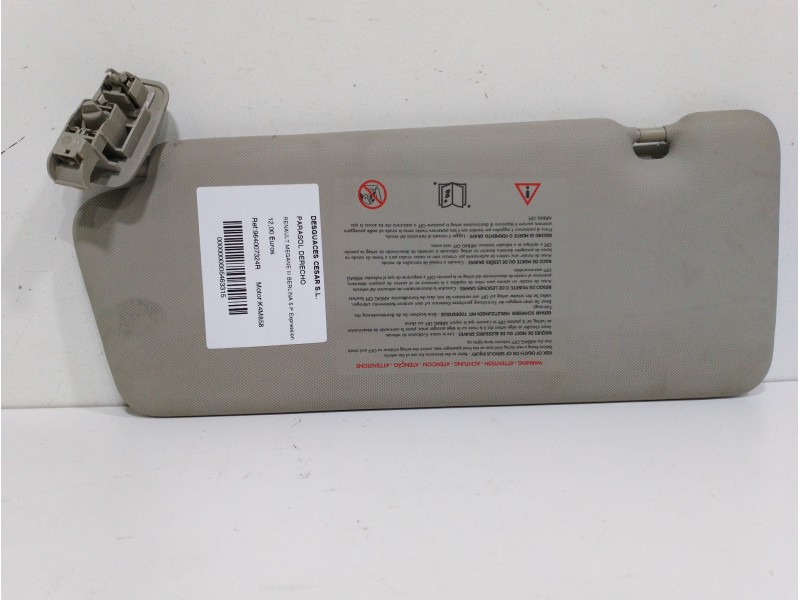 Recambio de parasol derecho para renault megane iii berlina 5 p expression referencia OEM IAM 964007324R  