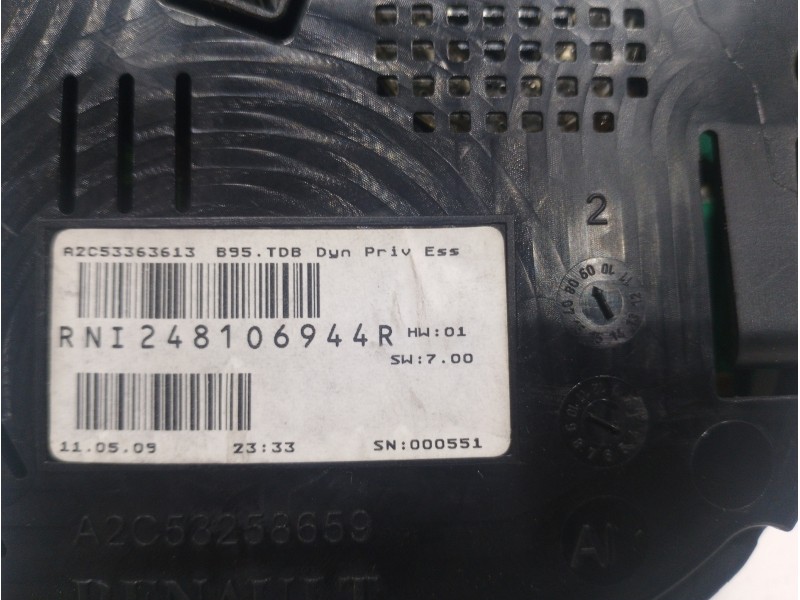 Recambio de cuadro instrumentos para renault megane iii berlina 5 p expression referencia OEM IAM 248106944R A2C53363613 