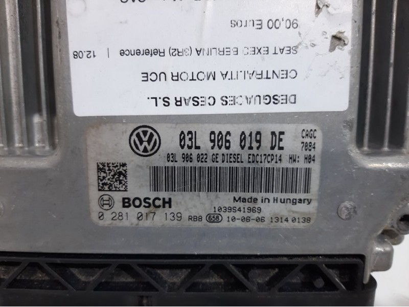 Recambio de centralita motor uce para seat exeo berlina (3r2) reference referencia OEM IAM 03L906019DE  