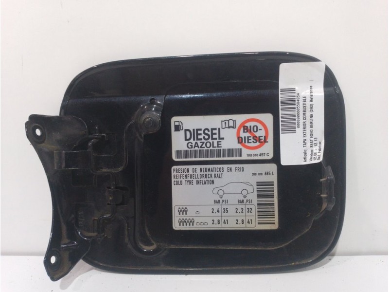 Recambio de tapa exterior combustible para seat exeo berlina (3r2) reference referencia OEM IAM  3R0010685L NEGRO