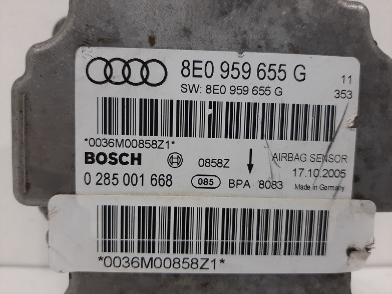 Recambio de centralita airbag para audi a4 avant (8e) 2.5 tdi referencia OEM IAM 0285001668 8E0959655G  Recambio de centralita airbag para audi a4 avant (8e) 2.5 tdi referencia OEM IAM 0285001668 8E0959655G