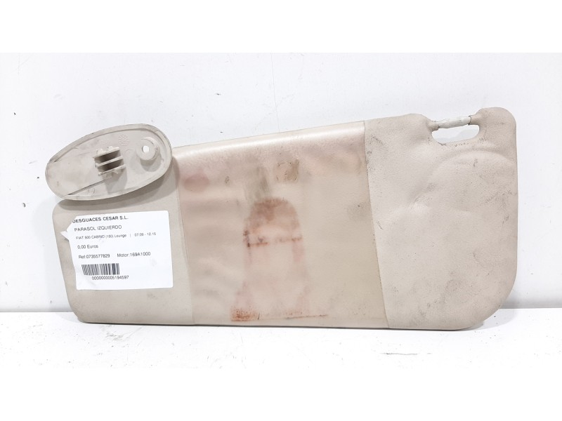 Recambio de parasol izquierdo para fiat 500 cabrio (150) lounge referencia OEM IAM 0735577829  