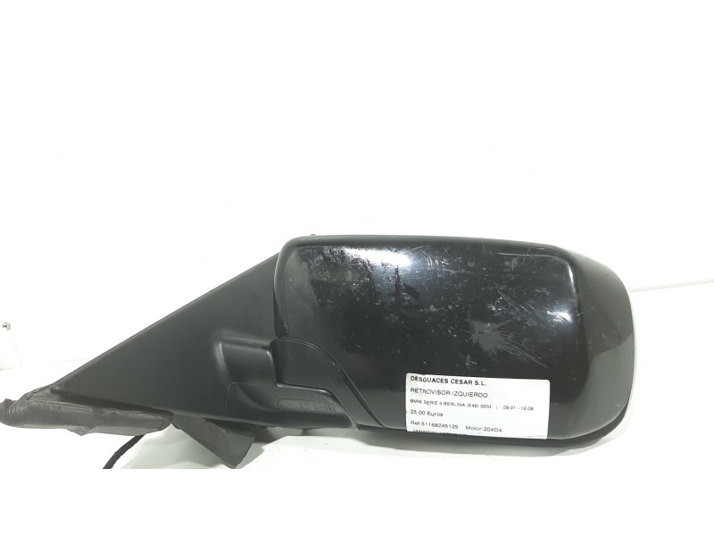 Recambio de retrovisor izquierdo para bmw serie 3 berlina (e46) 320d referencia OEM IAM 51168245125 NEGRO ELECTRICO