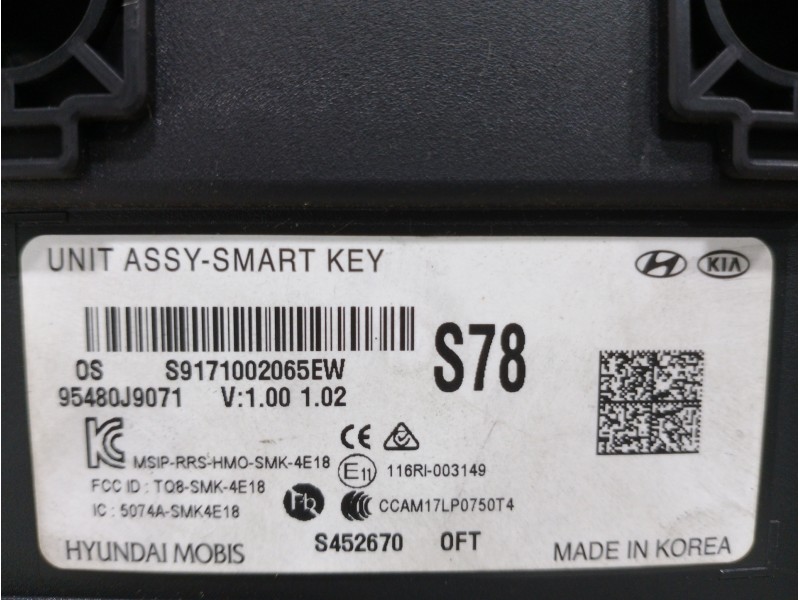 Recambio de modulo electronico para hyundai kona essence 2wd referencia OEM IAM 95480J9071  